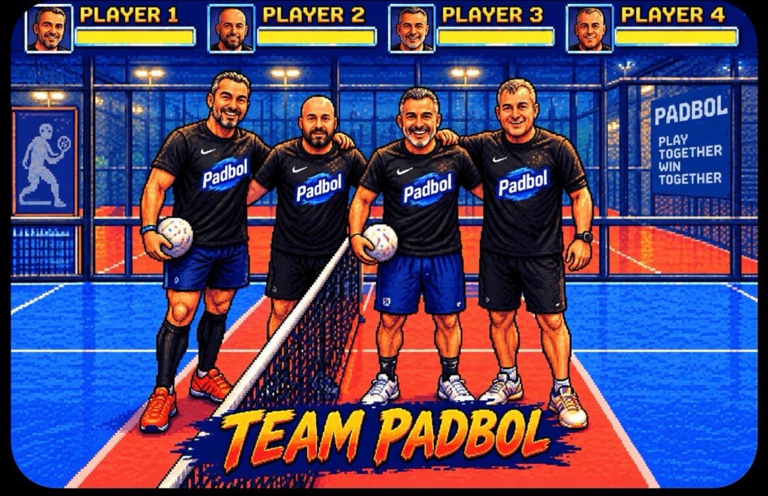 Los cuatro jugadores originales de Team Padbol